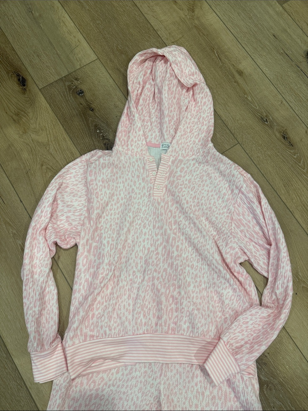 PJ Salvage Pink Leopard Hooded Pajama Set
